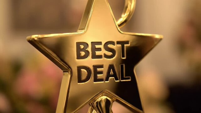 Golden "Best Deal" Star Award - Achievement, Promotion, Recognition
