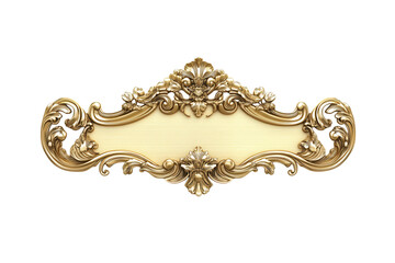 Ornate Golden Decorative Swirls and Floral Elements Frame graphic design isolated on a transparent background