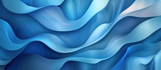 Obraz premium Abstract Blue Flowing Waves, Modern Swirls Background