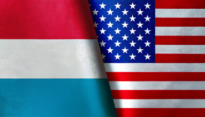 アメリカの国旗とルクセンブルクの国旗(USA Flag & Luxembourg flag.)
