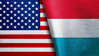 アメリカの国旗とルクセンブルクの国旗(USA Flag & Luxembourg flag.)
