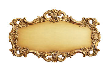 Ornate Golden Oval Plaque with Decorative Border graphic design isolated on a transparent background
