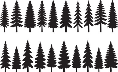 Obraz premium Silhouette trees seamless pattern black vector