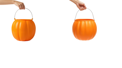 Pumpkin bucket on transparent background png