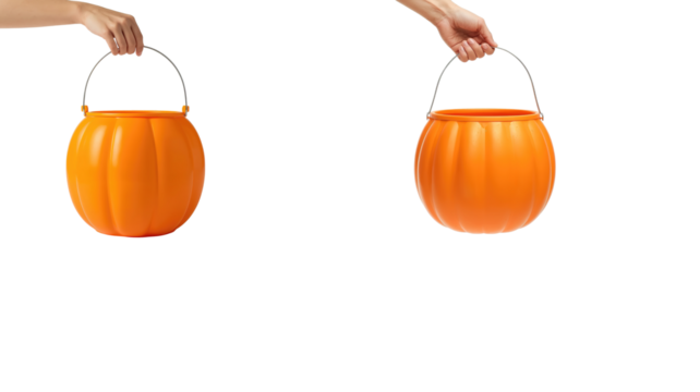 Pumpkin bucket on transparent background png