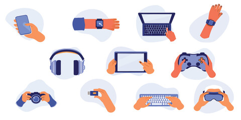 Collection of Technology and Gadget Icons Digital Devices and Tools