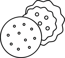 Christmas cookies outline minimal illustration on transparent background