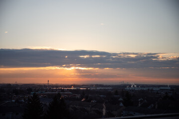 Sunset over the city of Richmond Hill, Canada.