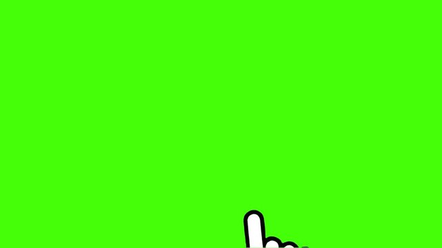 Green Screen Mouse Click Animation: Hand Cursor Tapping Effect