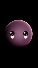 Fototapeta premium A cute smiling planet with heart-shaped tears against a black background