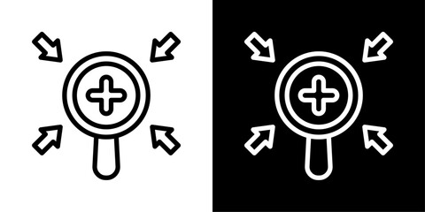 Zoom In  Icon Of Line Black And White Style Vector Illustration 