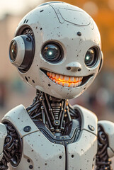 Smiling cute robot