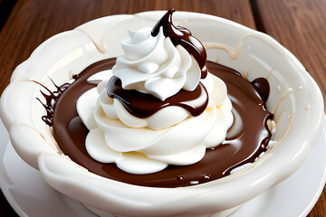Ice cream with chocolate
