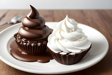 Ice cream with chocolate