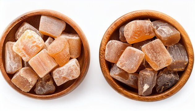 Gum Elemi In The Wooden Bowl Isolated On White Background Top View