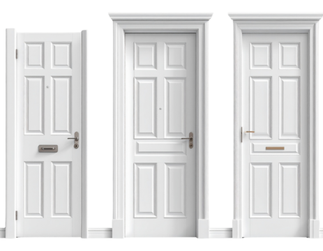 white door with white wall