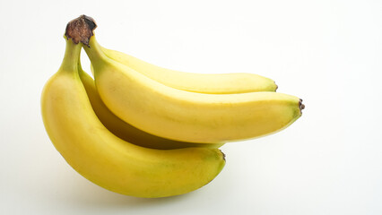 Bunch of Yellow Bananas Close up, isolated on white background