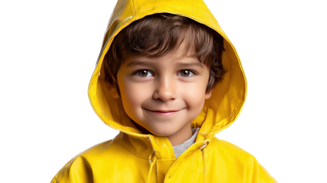 child wearing raincoat