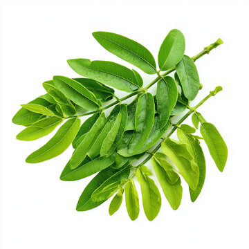 senna siamea shoots on white background