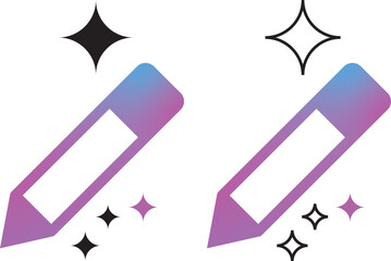 
AI writing or smart edit icon set. editing pen sparkle stars symbol. pencil compose symbol with sparkle stars. Artificial intelligence, intelligent content creation, seo, writing, or smart tools. Vec