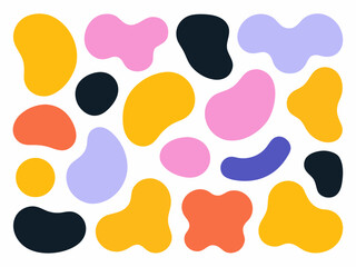 Abstract colorful organic shapes collection dynamic forms blob elements for design projects