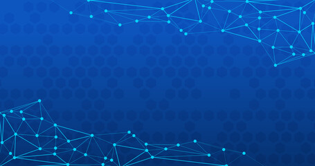 Blue Digital Connection Network Background in 4K