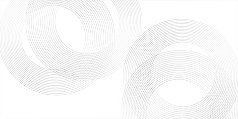 Fototapeta premium White geometric abstract background overlap layer on bright space with lines effect decoration. Modern graphic design element circles style concept for banner.