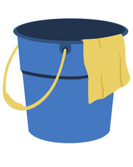 Cleaning Bucket Flat Illustration
