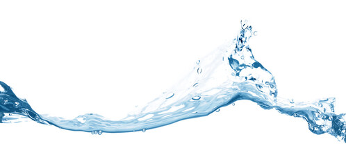 Water wave, isolated on transparent background close-up, clean drinking water concept