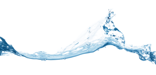 Water wave, isolated on transparent background close-up, clean drinking water concept