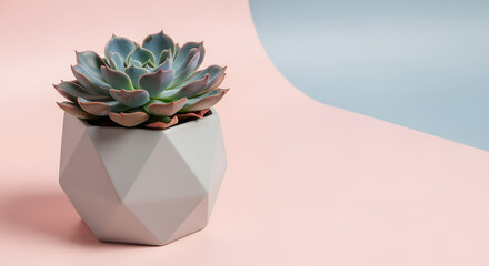Succulent Plant in Geometric Pot: A Study in Minimalist Beauty.