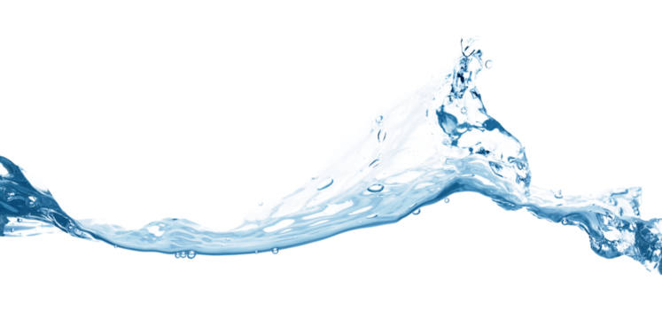 Water wave, isolated on transparent background close-up, clean drinking water concept