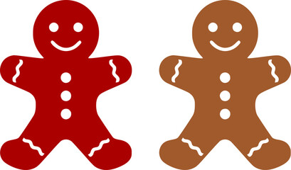 Obraz premium Classic Gingerbread Man Black Silhouette. Christmas Cookie, Baking, Sweet, Craft, Holiday, Vector Graphic, Isolated, Xmas Food, Simple.