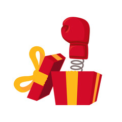 boxing day design. red gift box illustration