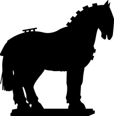 Legendary Trojan Horse Silhouette Symbol of Ancient Deception and Strategy