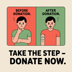 Take the Step Donate Now – Blood Donation Awareness Poster