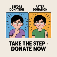 Take the Step Donate Now – Blood Donation Awareness Poster