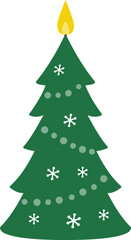 Vector clipart of green Christmas tree shaped candle.
Holiday home decoration Illustration isolated.
Transparent background.