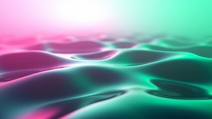 Fototapeta premium Pink and green liquid crystal abstract landscape