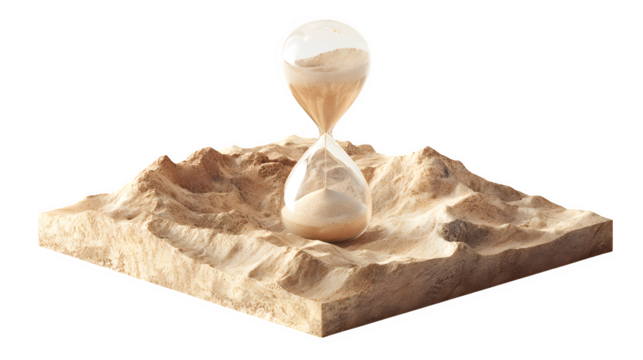 A 3d sand hour isolated on white background