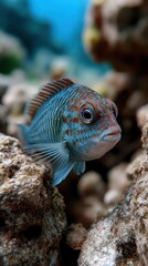 Colorful Fish Swimming Among Coral Reef in Crystal Clear Ocean Water Captured Underwater with Vibrant Marine Life Surrounding It