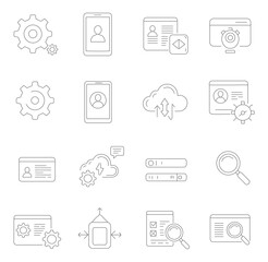 Minimalist Line Art Security And Management Outline Icon Set Collection