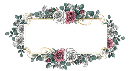 floral frame with flowers