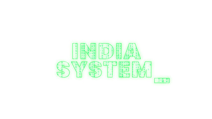 Cyber India System Streaming Matrix Style Typing Text Transparent text