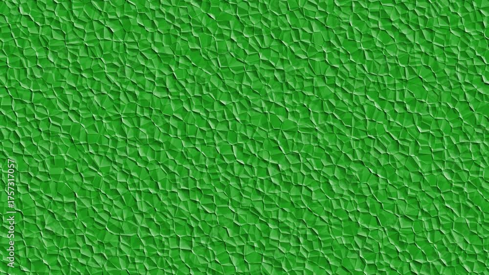 Wall mural Green polygonal textured surface with abstract geometric pattern and modern 3d design background