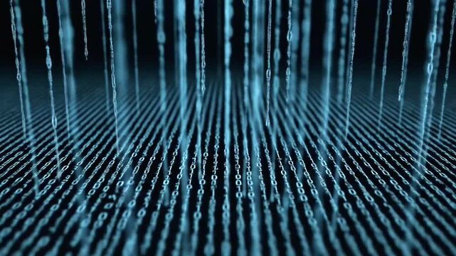 Digital Binary Code Stream Visualization