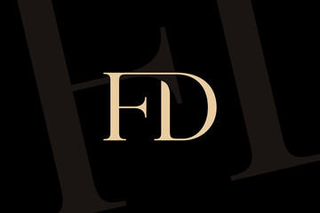 FD or DF letter logo icon design. Classic style luxury initials monogram.
