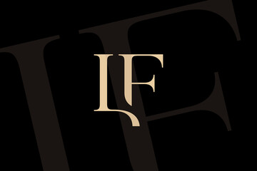 LF or FL letter logo icon design. Classic style luxury initials monogram.