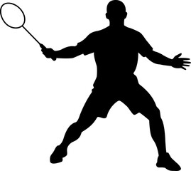 Badminton athlete silhouette