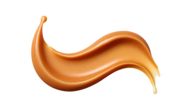 Creamy texture, smooth appearance, rich color, and glossy finish create appealing visual. This showcases flowing substance that resembles cosmetic